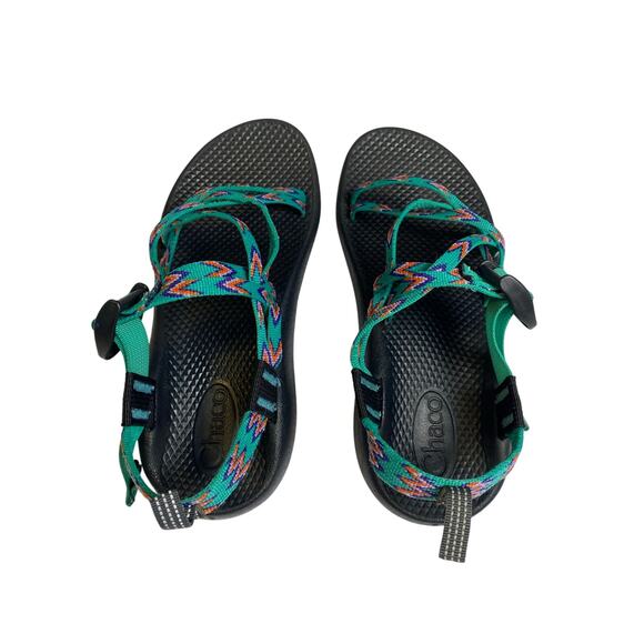Chaco ZX1 Ecotread Sports Sandals Kids Size 5 Mint Leaf Green Aztec - Picture 5 of 8